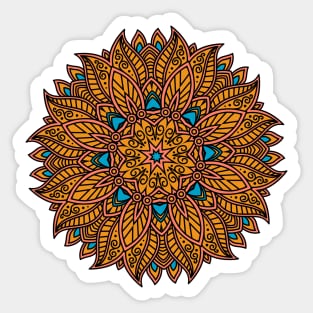 Mandala gold and blue Sticker